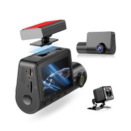 3 Channel Dash Cam 1080+1080+480P W/ 64G Card 24 Hour Parking Loop Recording
