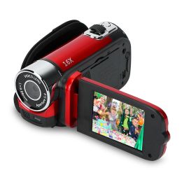 HD 1080P Digital Video Camcorder 2.7in 16X Zoom DV Camera 270Â¬âˆž Rotation Rechargeable Kid Camera w/Fill Light Selfie (Color: Red)