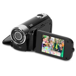 HD 1080P Digital Video Camcorder 2.7in 16X Zoom DV Camera 270Â¬âˆž Rotation Rechargeable Kid Camera w/Fill Light Selfie (Color: Black)