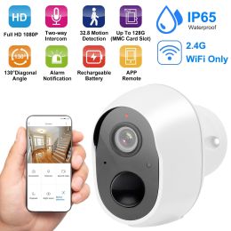 1080P FHD WiFi IP Camera Two-Way Audio Security Surveillance Camera IP65 Waterproof Network Camcorder (Color: White)