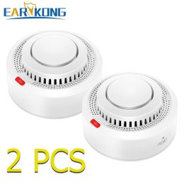 Tuya WiFi Smoke Alarm Fire Protection Smoke Detector Smokehouse Combination Fire Alarm Home Security System Firefighters (Color: 2 pcs, Ships From: China)